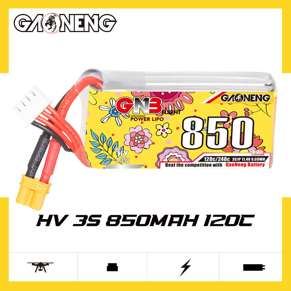 GNB 3S 11.4V 850mAh LiHV Battery 120C