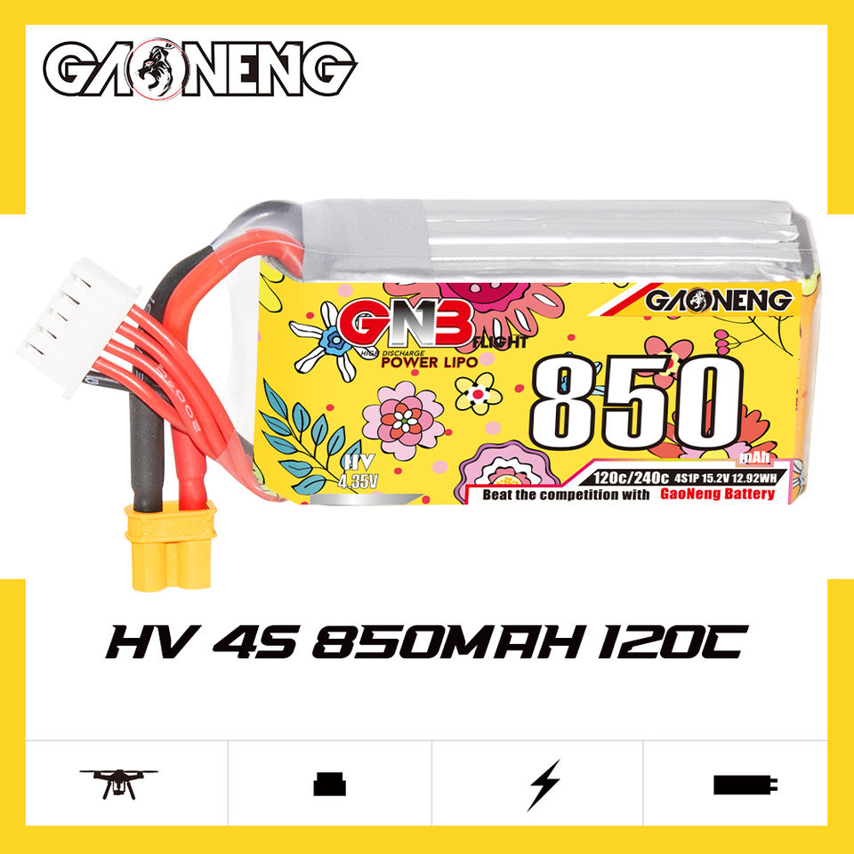 GNB 4S 15.2V 850mAh LiHV Battery 120C